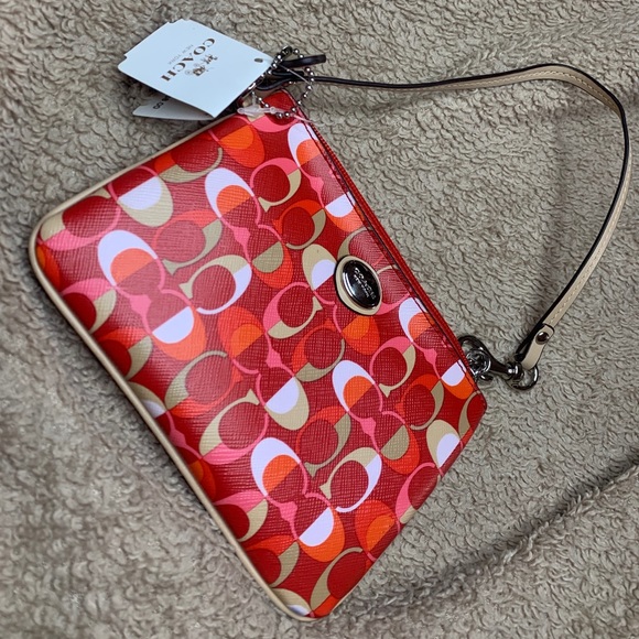 Coach SV/Vermillion Multicolor Wristlet - Picture 1 of 6